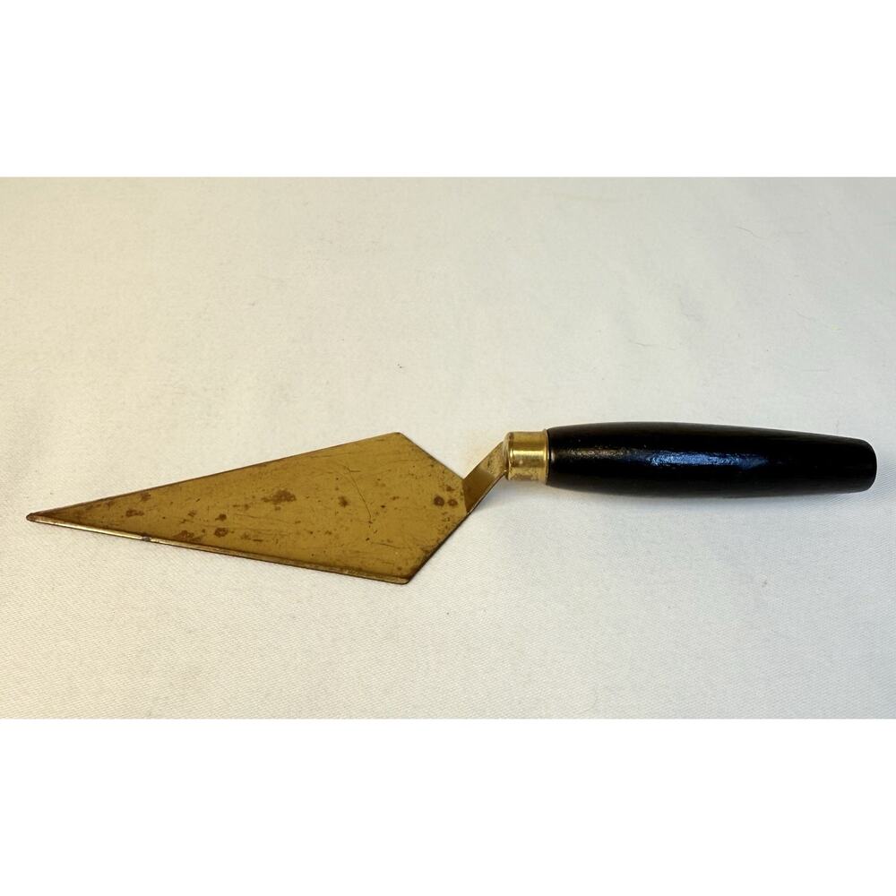 Vintage Park Sherman Trowel Letter Opener Brass with Black Wooden Handle